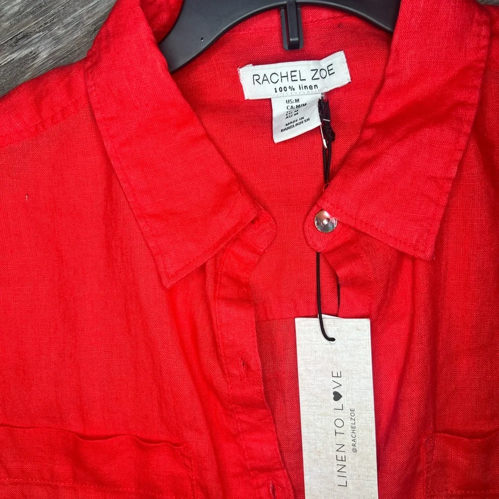 Rachel Zoe Scarlet Linen Shirt - Picture 5 of 11